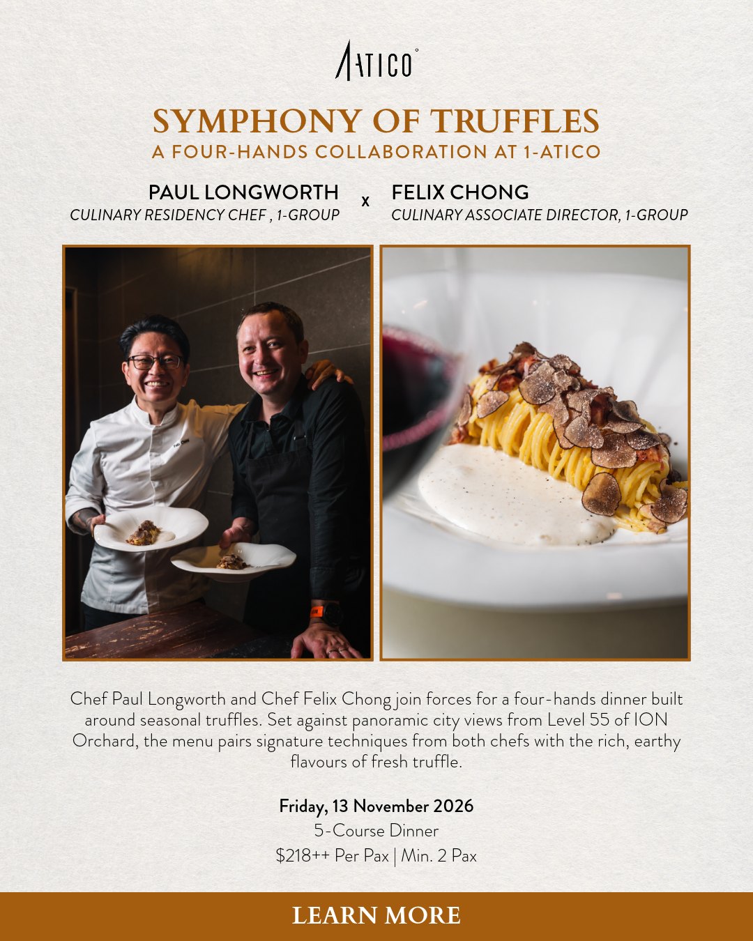 4-Hands Truffle Dinner at 1-Atico promotion poster